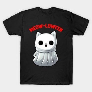 Meow-Loween Ghost Cat T-Shirt